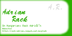 adrian rack business card